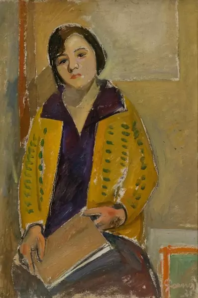 GLARNER, FRITZ — Seated woman in a yellow jacket. 1928. — Koller Auktionen
