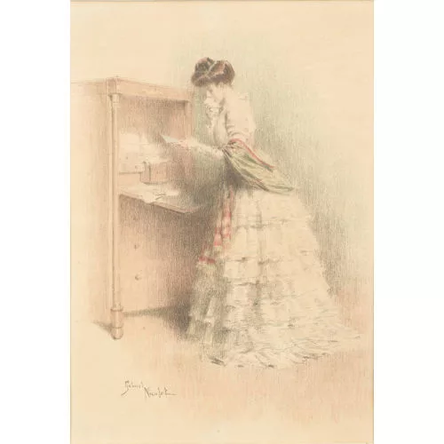 Gabriel-Emile-Edouard Nicolet — Dame einen Brief lesend.