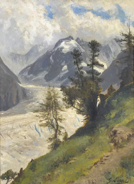 Gabriel Loppé — La mer de glace et Grand Jorasse.