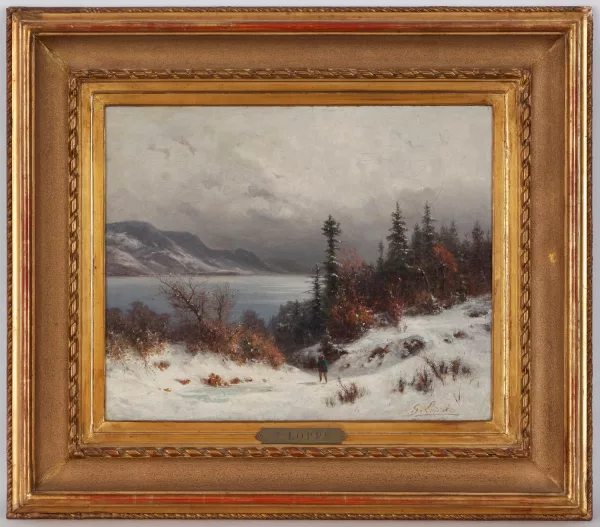 Gabriel Loppé — Paysage lacustre, temps de neige