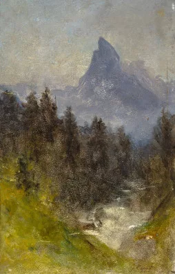 Gabriel Loppé — Paysage avec vue sur le Cervin