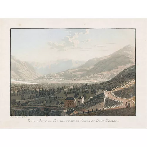 GABRIEL LORY — "Vue du Pont de Crevola et de la Vallée de Domo D′ossola.".
