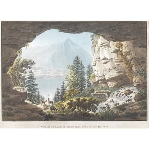 GABRIEL LORY — "Vue de la Caverne de St. Béat près du Lac de Thun.".