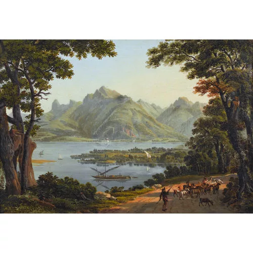 GABRIEL LORY — Vue du Lac de Genève.