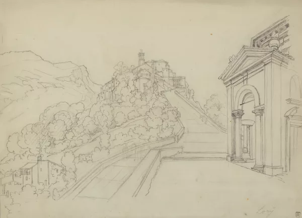 Gabriel Lory fils — Blick gegen den Sacro Monte di Varese