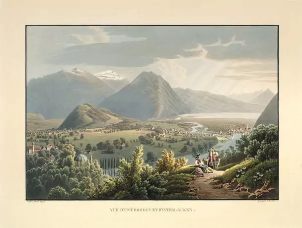 Gabriel Lory fils — Vue d’Unterseen et d’Interlaken — Galerie Kornfeld