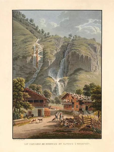Gabriel Lory fils — Les Cascades de Dorfbach et Alpbach à Meyringen — Galerie Kornfeld