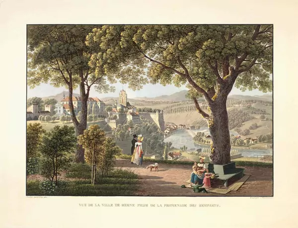 Gabriel Lory père — Vue de la Ville de Berne prise de la Promenade des Remparts — Galerie Kornfeld