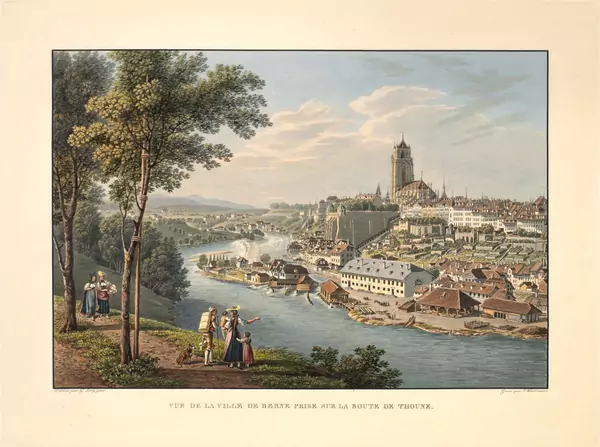 Gabriel Lory père — Vue de la Ville de Berne prise sur la Route de Thoune — Galerie Kornfeld