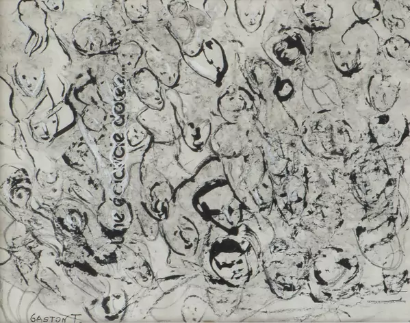 Gaston TEUSCHER (1903-1986), 'Sans titre - Visages', encre et gouache — DognyAuction