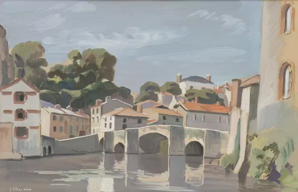 Gaston VAUDOU (1891-1957), 'Rivière de France', gouache sur papier — DognyAuction