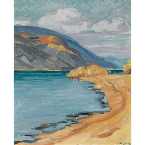 Geiger, Ernst Samuel — Blick von der St. Petersinsel auf den Bielersee.