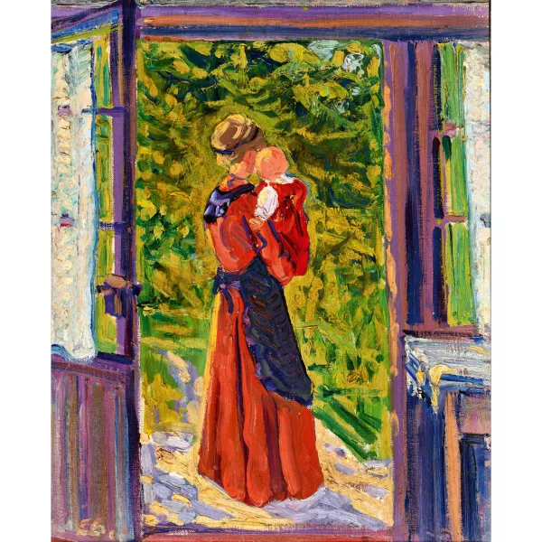Geiger, Ernst Samuel — Die erste Ehefrau des Künstlers mit Sohn Hans.