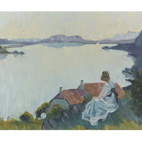 Geiger, Ernst Samuel — Sommerliche Bielerseelandschaft beim Kapf.