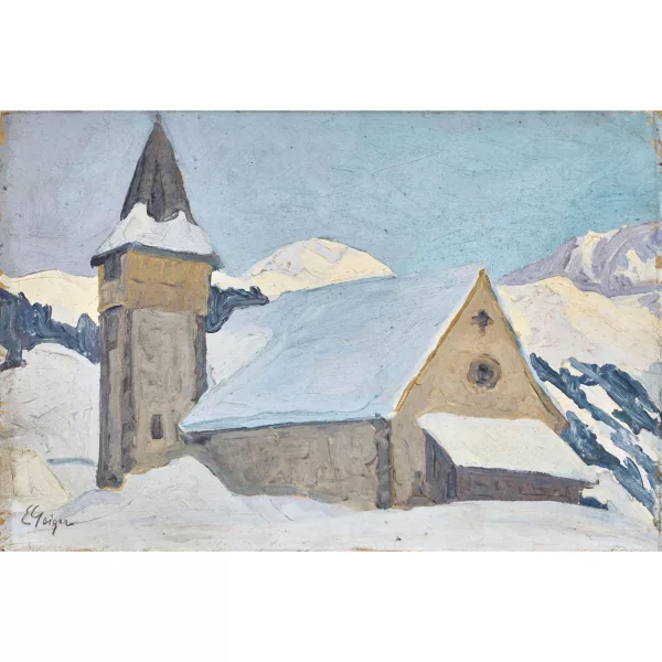 Geiger, Ernst Samuel — Winterlandschaft mit Kapelle.