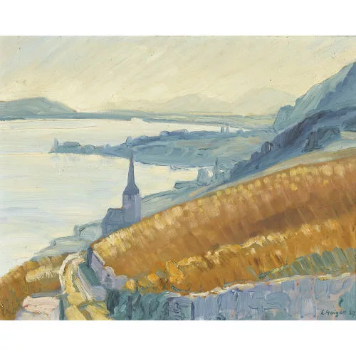 Geiger, Ernst Samuel — Bielersee von Ligerz aus.