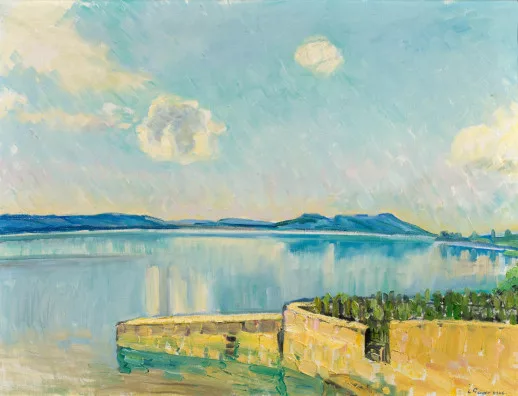 Geiger, Ernst Samuel — Bielersee, Blick auf die St. Petersinsel, 1946