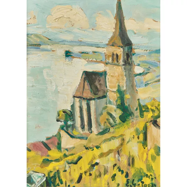 Geiger, Ernst Samuel — Die Kirche von Ligerz am Bielersee.