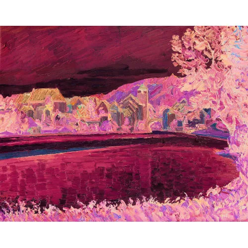 Geiger, Ernst Samuel — Sommerliche Ansicht von Brugg an der Aare.