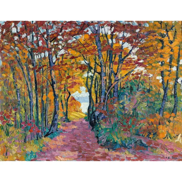 Geiger, Ernst Samuel — "Blick durch herbstlichen Wald".