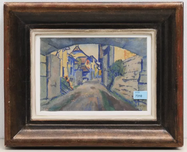 Geiger, Ernst Samuel — Dorfgasse mit Torbogen
