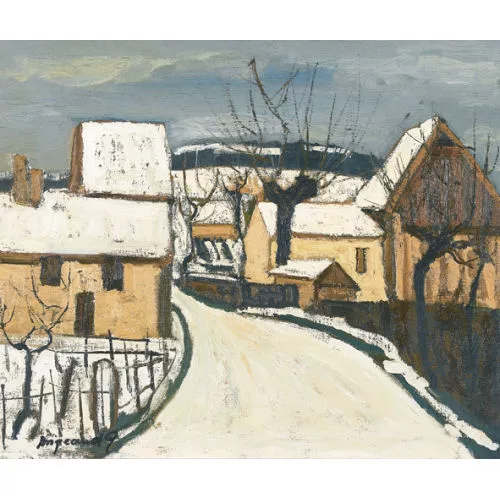 Georges Borgeaud — Dorfstrasse im Winter.