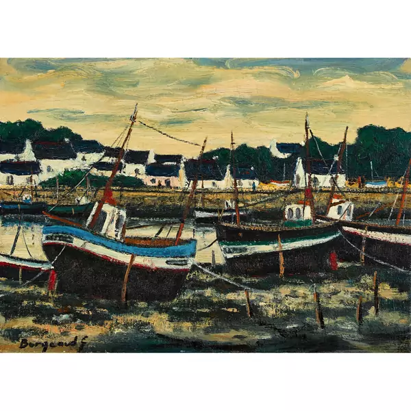 Bretonischer Hafen mit Fischerbooten