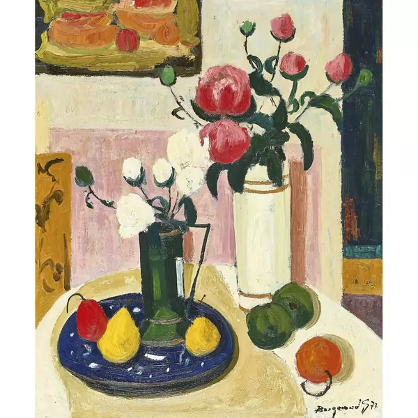 "Les deux vases de pivoine"