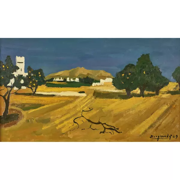 Südliche Landschaft mit Zitrusbäumen