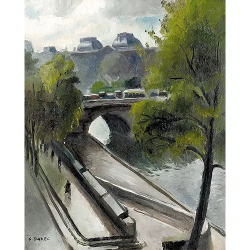 Georges Darel — Sommerliche Partie an der Seine in Paris.