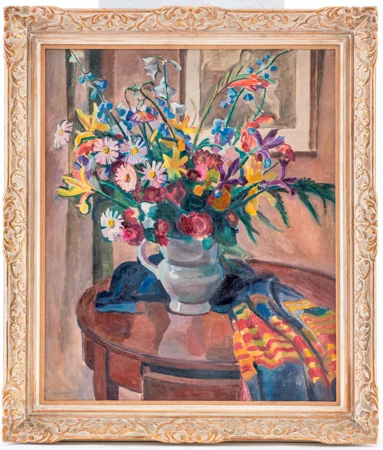 Pot de fleurs au tableau