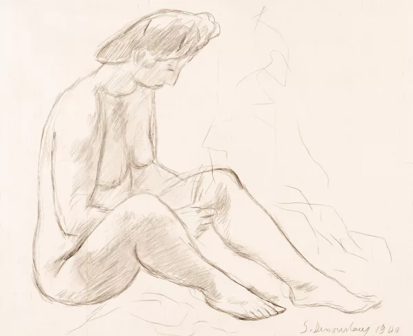 Georges Dessouslavy — Etude de nu assis