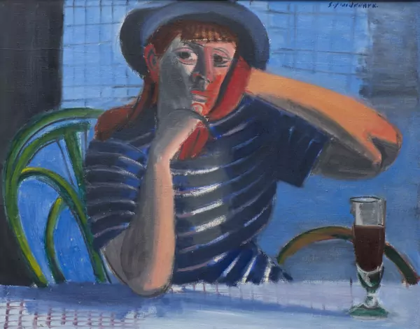 Georges FROIDEVAUX (1911-1968), 'Jeune garçon assis buvant un verre', huile — DognyAuction