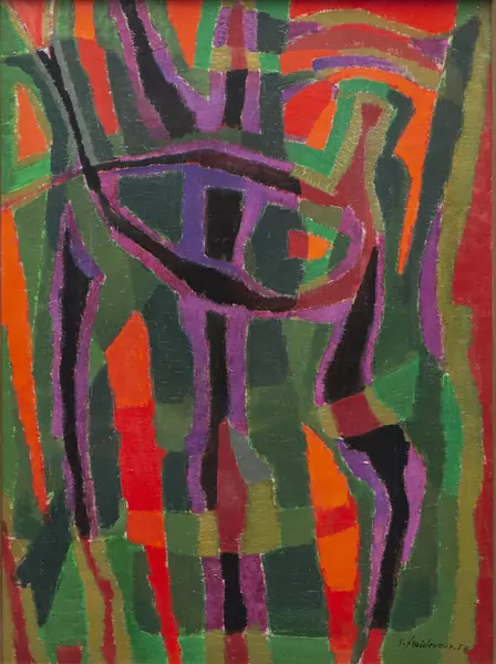 Georges FROIDEVAUX (1911-1968), 'Composition rouge verte et violette', huile — DognyAuction