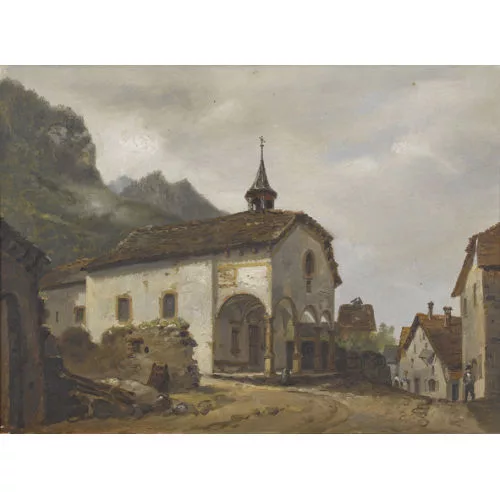 Georges Pierre Paul Joseph Chaix — Dorfpartie mit Kapelle.