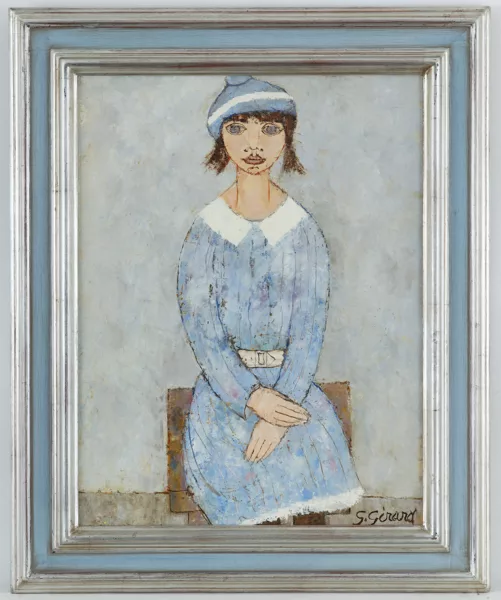 Georges Girard — Georges Girard (1917-2003), \\La robe bleue\\, huile