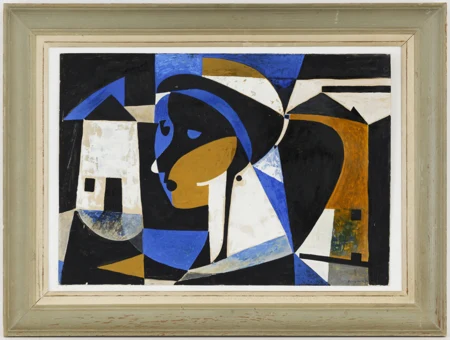 Composition aux maisons et visage