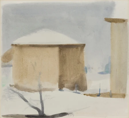 Maisons sous la neige