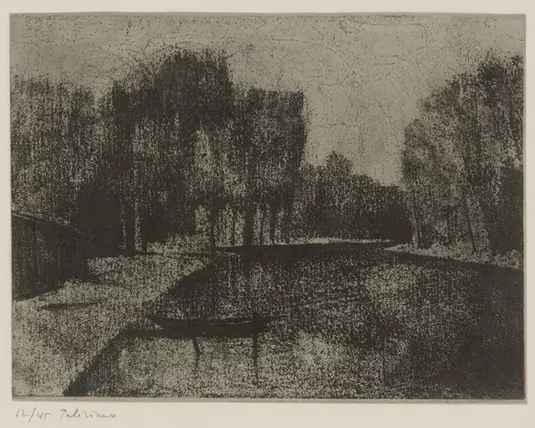 Gérard de PALÉZIEUX (1919-2012), "Paysage à la barque" — DognyAuction
