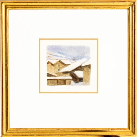 Maisons sous la neige
