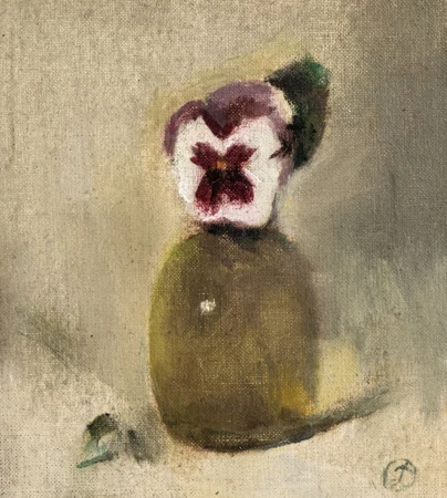 Gérard de Palézieux (*1919), Pensée, huile sur toile
