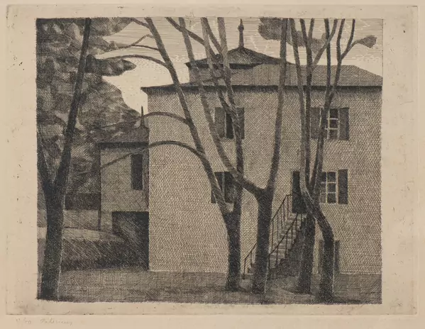 Gérard DE PALEZIEUX (1919-2012), "Maison Favre à Sion ", eau-forte — DognyAuction