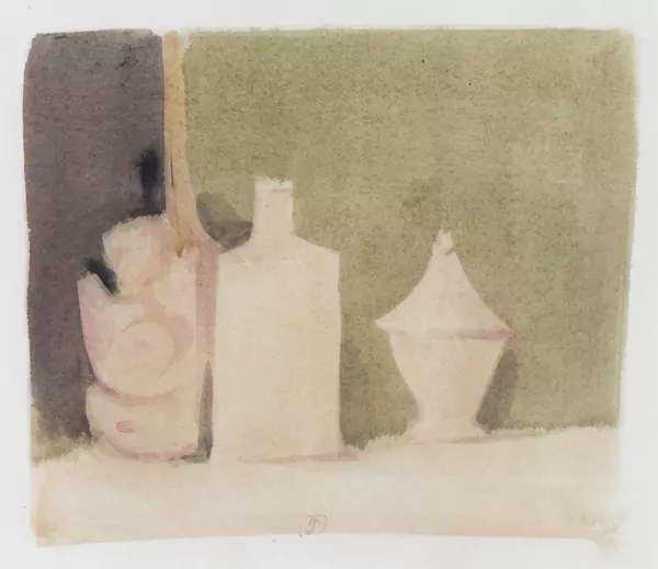 Gérard DE PALEZIEUX (1919-2012), 'Nature morte aux bouteilles', aquarelle — DognyAuction