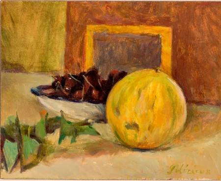 Nature morte au melon et cerises