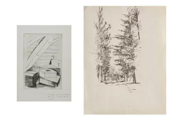 Gérard DE PALEZIEUX (1919-2012), "Arbres", crayon — DognyAuction