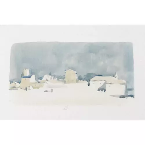Silhouette d′un village