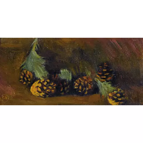 Nature morte aux pives de pin