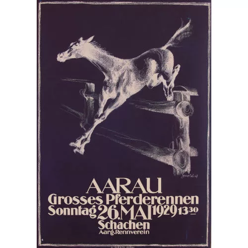 Gerold Hunziker — "Aarau, Grosses Pferderennen 1929".