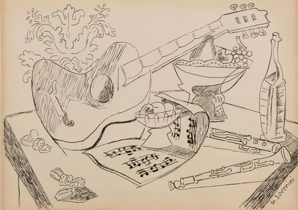 Gino Severini — Nature morte à la guitare