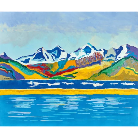 "Thunersee mit Eiger, Mönch und Jungfrau"